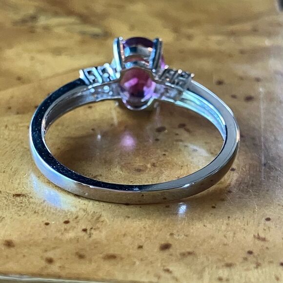 Color Change Pink Fluorite Sterling Silver Ring Size 8 - Picture 5 of 9
